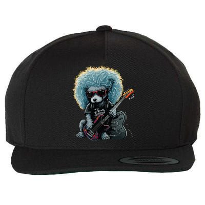 Funny Poodle Dog Miniature Poodle Toy Poodle Retro Sunset Wool Snapback Cap