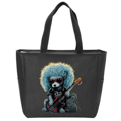 Funny Poodle Dog Miniature Poodle Toy Poodle Retro Sunset Zip Tote Bag