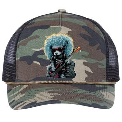 Funny Poodle Dog Miniature Poodle Toy Poodle Retro Sunset Retro Rope Trucker Hat Cap