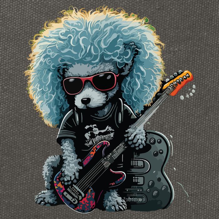 Funny Poodle Dog Miniature Poodle Toy Poodle Retro Sunset Cotton Canvas Backpack