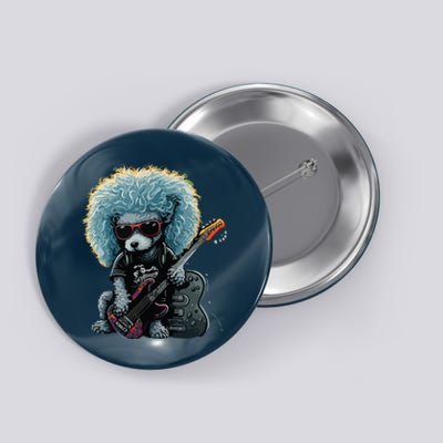 Funny Poodle Dog Miniature Poodle Toy Poodle Retro Sunset Button