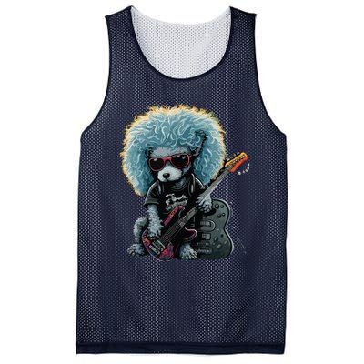 Funny Poodle Dog Miniature Poodle Toy Poodle Retro Sunset Mesh Reversible Basketball Jersey Tank