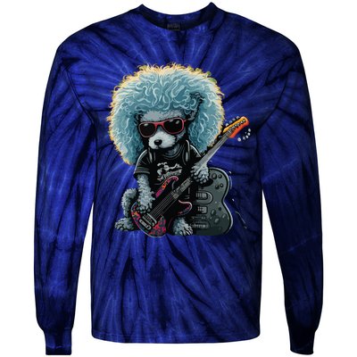 Funny Poodle Dog Miniature Poodle Toy Poodle Retro Sunset Tie-Dye Long Sleeve Shirt