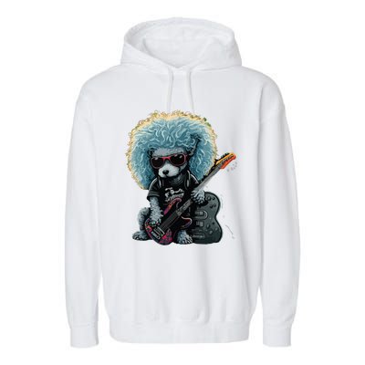 Funny Poodle Dog Miniature Poodle Toy Poodle Retro Sunset Garment-Dyed Fleece Hoodie