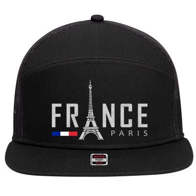 France Paris Eiffel Tower 7 Panel Mesh Trucker Snapback Hat