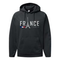 France Paris Eiffel Tower Performance Fleece Hoodie