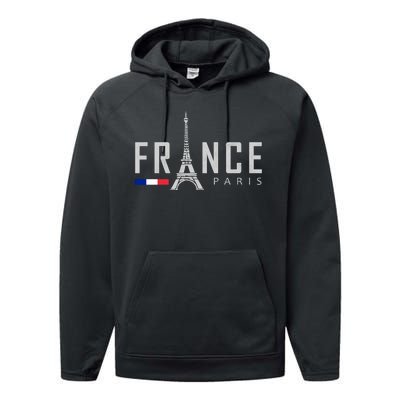 France Paris Eiffel Tower Performance Fleece Hoodie