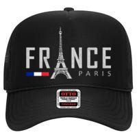 France Paris Eiffel Tower High Crown Mesh Back Trucker Hat