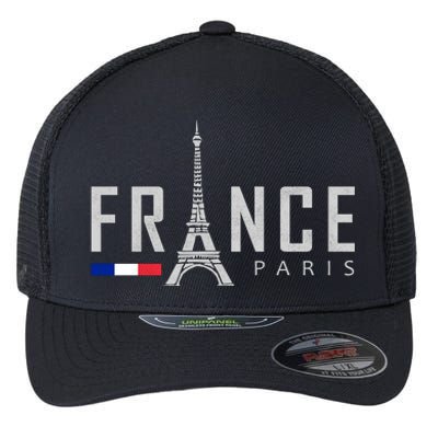 France Paris Eiffel Tower Flexfit Unipanel Trucker Cap