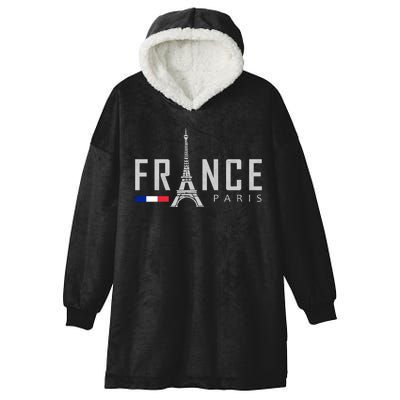 France Paris Eiffel Tower Hooded Wearable Blanket