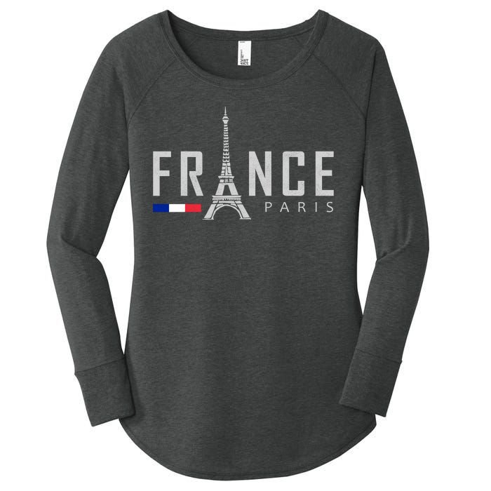 France Paris Eiffel Tower Women's Perfect Tri Tunic Long Sleeve Shirt