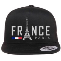 France Paris Eiffel Tower Flat Bill Trucker Hat