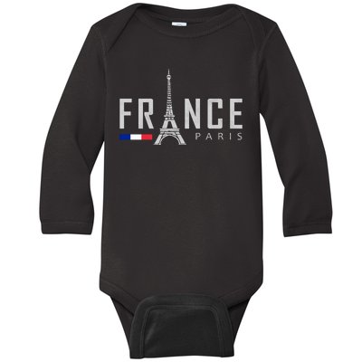 France Paris Eiffel Tower Baby Long Sleeve Bodysuit