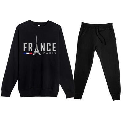 France Paris Eiffel Tower Premium Crewneck Sweatsuit Set