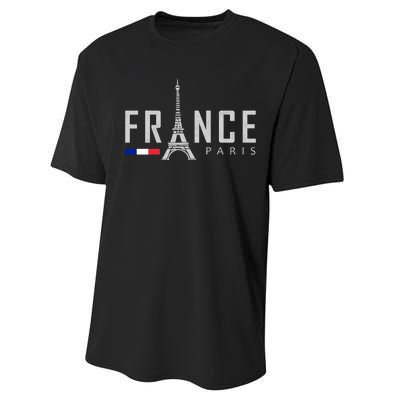 France Paris Eiffel Tower Performance Sprint T-Shirt