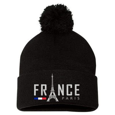 France Paris Eiffel Tower Pom Pom 12in Knit Beanie