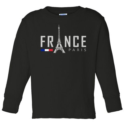 France Paris Eiffel Tower Toddler Long Sleeve Shirt