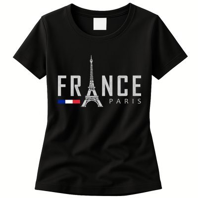 France Paris Eiffel Tower Womens T-Shirt