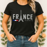 France Paris Eiffel Tower Womens T-Shirt