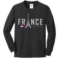 France Paris Eiffel Tower Kids Long Sleeve Shirt