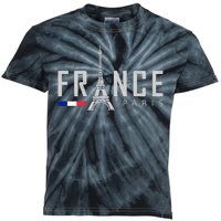 France Paris Eiffel Tower Kids Tie-Dye T-Shirt