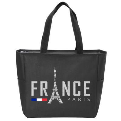 France Paris Eiffel Tower Zip Tote Bag