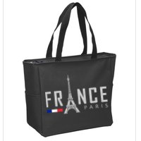France Paris Eiffel Tower Zip Tote Bag