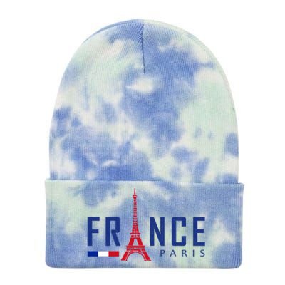 France Paris Eiffel Tower Tie Dye 12in Knit Beanie