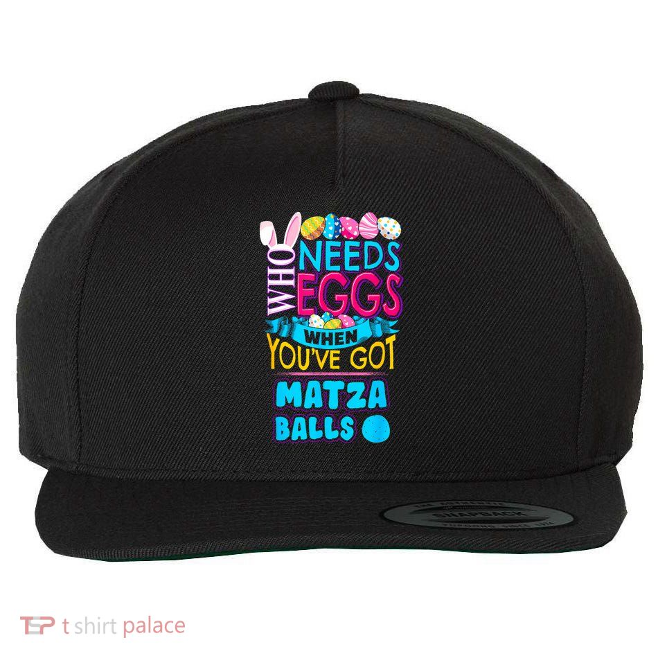 Funny Passover Easter Eggs Matza Balls Wool Snapback Cap
