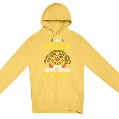 Funny Pizza Eater Game For Computer Gamer Cheesy Food Lovers Gift Premium Pullover Hoodie