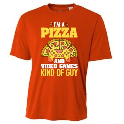 Funny Pizza Eater Game For Computer Gamer Cheesy Food Lovers Gift Cooling Performance Crew T-Shirt