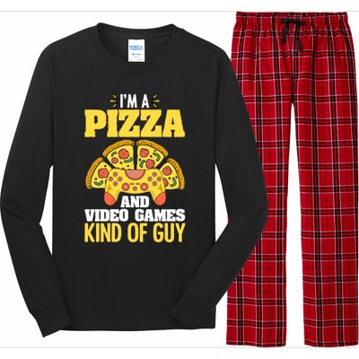 Funny Pizza Eater Game For Computer Gamer Cheesy Food Lovers Gift Long Sleeve Pajama Set