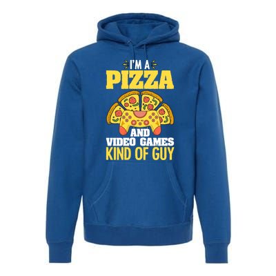 Funny Pizza Eater Game For Computer Gamer Cheesy Food Lovers Gift Premium Hoodie