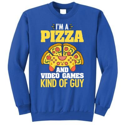 Funny Pizza Eater Game For Computer Gamer Cheesy Food Lovers Gift Tall Sweatshirt