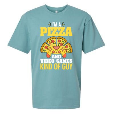 Funny Pizza Eater Game For Computer Gamer Cheesy Food Lovers Gift Sueded Cloud Jersey T-Shirt