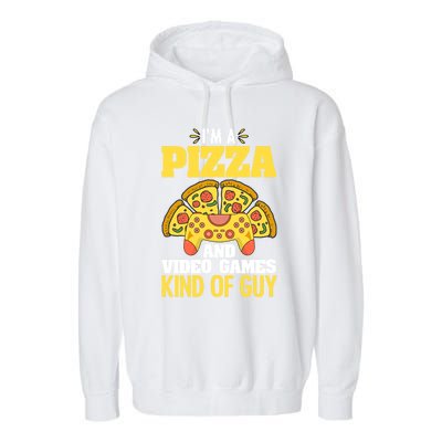 Funny Pizza Eater Game For Computer Gamer Cheesy Food Lovers Gift Garment-Dyed Fleece Hoodie