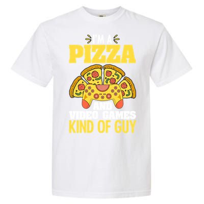 Funny Pizza Eater Game For Computer Gamer Cheesy Food Lovers Gift Garment-Dyed Heavyweight T-Shirt