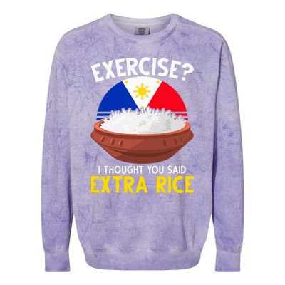 Filipino Pride Extra Rice Humor Colorblast Crewneck Sweatshirt