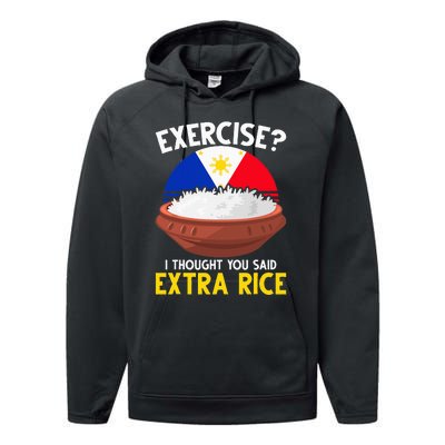 Filipino Pride Extra Rice Humor Performance Fleece Hoodie