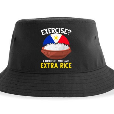 Filipino Pride Extra Rice Humor Sustainable Bucket Hat