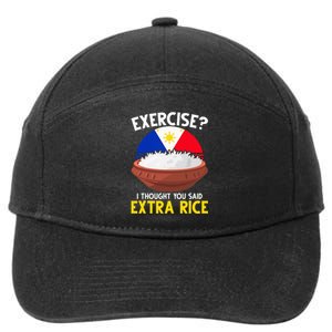 Filipino Pride Extra Rice Humor 7-Panel Snapback Hat