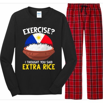 Filipino Pride Extra Rice Humor Long Sleeve Pajama Set