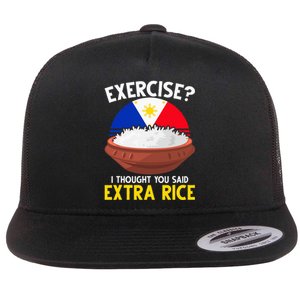 Filipino Pride Extra Rice Humor Flat Bill Trucker Hat