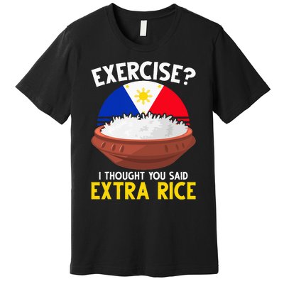 Filipino Pride Extra Rice Humor Premium T-Shirt