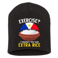 Filipino Pride Extra Rice Humor Short Acrylic Beanie