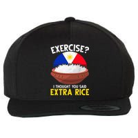 Filipino Pride Extra Rice Humor Wool Snapback Cap