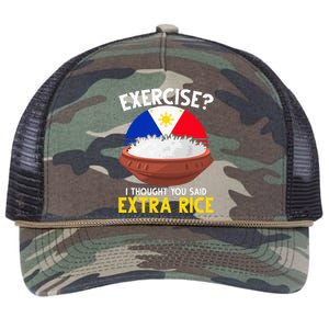 Filipino Pride Extra Rice Humor Retro Rope Trucker Hat Cap