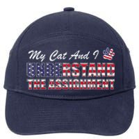 Funny Political Election 2024 My Cat Understand The Assignment Funny Political 7-Panel Snapback Hat