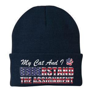 Funny Political Election 2024 My Cat Understand The Assignment Funny Political Knit Cap Winter Beanie