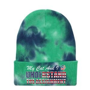 Funny Political Election 2024 My Cat Understand The Assignment Funny Political Tie Dye 12in Knit Beanie